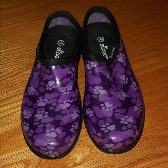 Sloggers purple paw print rain boots - Picture 2 of 6